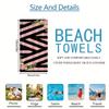 Chic Striped Floral Beach Towel Wrap Summer Resort Pool Seaside Blanket Boho Tropical Decor Home Decor Pink Black Chevronpattern