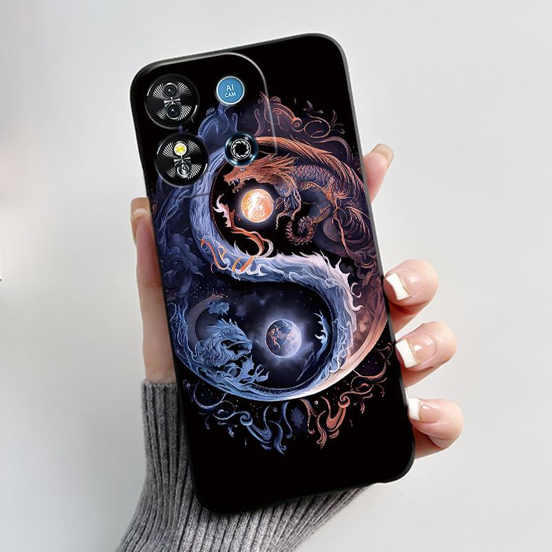 For Oukitel C57S C57 Pro Plus Ultra Case BLU J12 Back Cover Cute Love Heart Rabbit Black TPU Soft Silicone Protective Phone Case