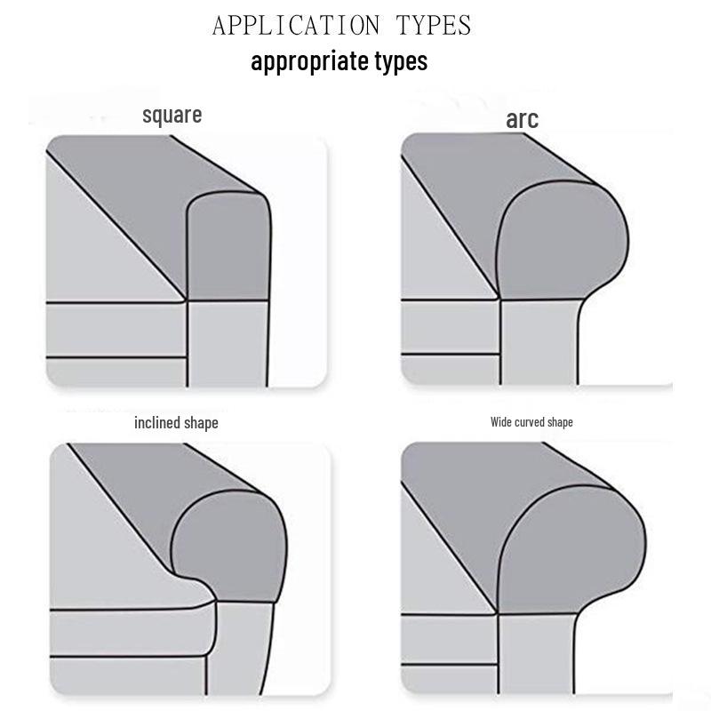 Plaid Stretch Non-Slip Sofa Armrest Cover - Thickened Solid Color Protective Textile