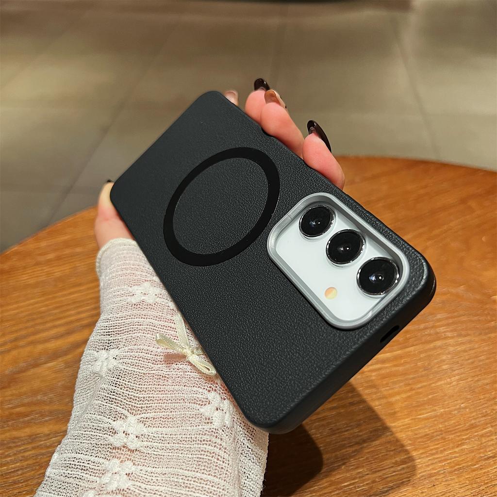 For Samsung Galaxy S25/S24 Phone Cases Leather Texture TPU Back Cover Support Wireless Charging