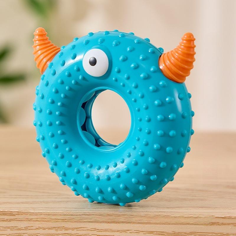 Dog Molar Toy Food Grade Silicone TPR Cute Little Monster Dog Tooth Cleaning Interactive Bite Resistant Sound Toy Pet Supplies