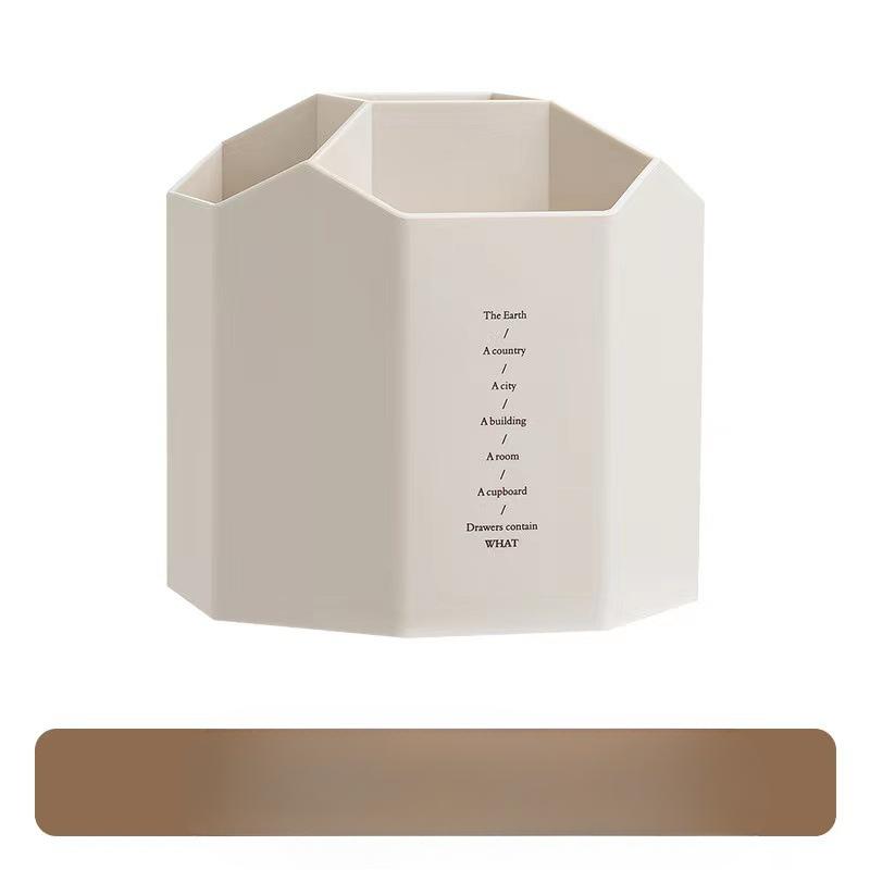 

Вращающееся ведро для хранения кистей для макияжа, пыленепроницаемый настольный прозрачный ящик для хранения косметических кистей, подставка для ручек Non-rotating version белый