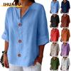 Damesmode Casual Effen Kleur Print Lange Mouw V-Hals Blouses & Shirts
