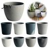 Simple Decorative Garden Ornament Large Tall Resin Planter, Thickened Faux Stone Plant Pot with Embossed Small Succulent Texture, Modern Flower