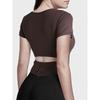 Non-Exchangeable Non-Returnable] Beauty Back Yoga Clothes Short Sleeve Tops Slim-Fit with Brassiere Pad Sports T-Shirt Pilates Workout Clothes