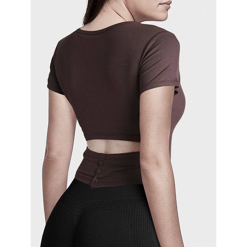Non-Exchangeable Non-Returnable] Beauty Back Yoga Clothes Short Sleeve Tops Slim-Fit with Brassiere Pad Sports T-Shirt Pilates Workout Clothes