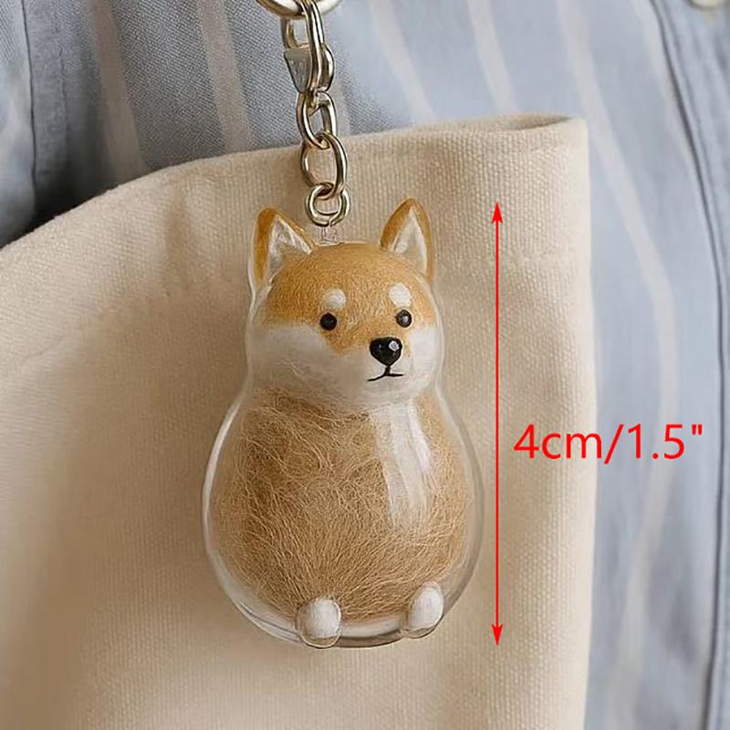 Dog Hair Storage Cute Pendant Keychain Bag Pendant Couple Car Key Chains Jewelry Souvenir Collection Gift Decoration Accessories