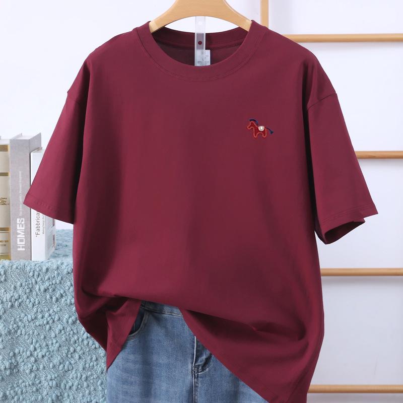 2026 Year of the Horse Embroidered Cotton Unisex Short Sleeve Tee