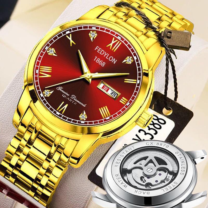 Fatilon Automatic Non-Mechanical Watch Tourbillon Luminous Waterproof Watch Men'S Pouch Drill Dial High-End Watch
