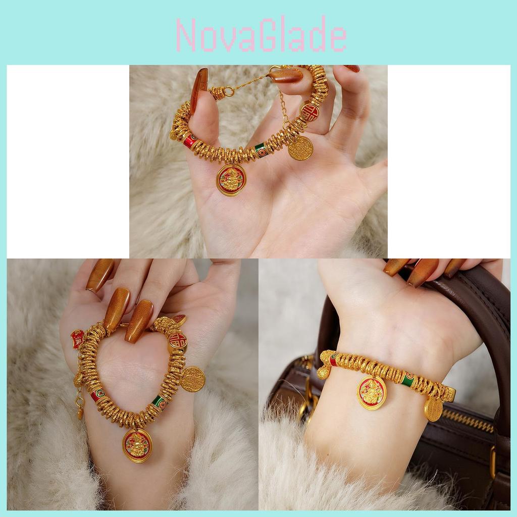 Traditional Copper Pendant Bracelet With Gold Plating For Women Gift Ethnic Style