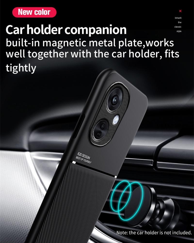 For OnePlus Nord CE 3 Lite 5G Case With Metal Plate Magnetic Car Holder Phone Case For One Plus Nord CE3 Lite Leather Back Cover