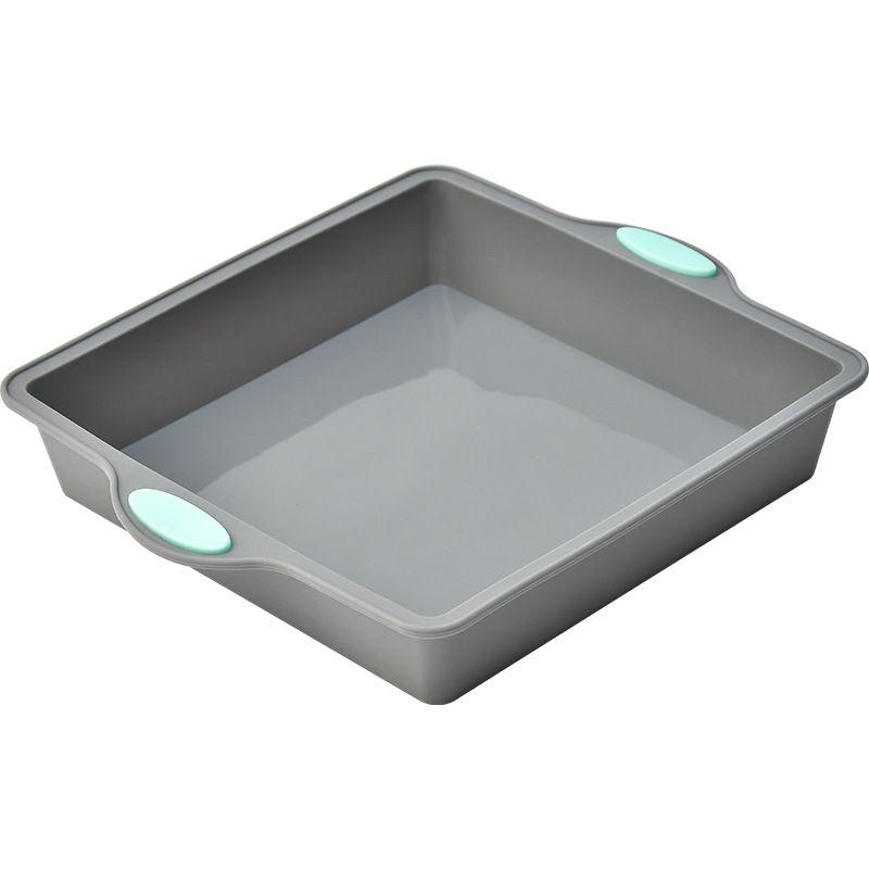 Silicone Baking Set with Non-Stick Heat-Resistant Oven-Safe Cake Molds and Wavy Rectangular Tray- Dishwasher Safe, Even Heat Distribution