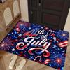 1pc, 2D Flat Printing, July 4Th Independence Day Theme Mat, Non-Slip And Machine Washable Easy To Clean Polyester Carpet, Suitable for Home And Outdoo