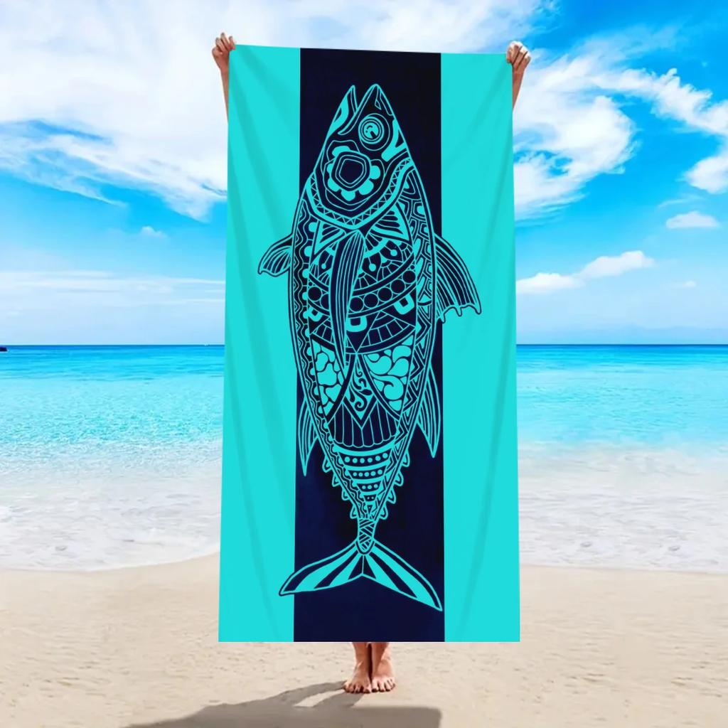 1pc Large Sized Ultra-fine Fiber Beach Towel, Quick Drying and Absorbent Multifunctional Swimming Towel, Quick Drying Beach Towe
