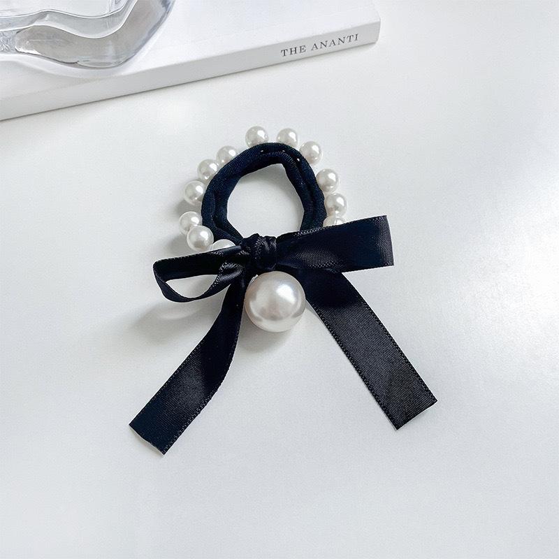 1 Pcs Fashion Simple Pearl Bow Elastic Hair Bands For Women Girls Party Hair Accessories