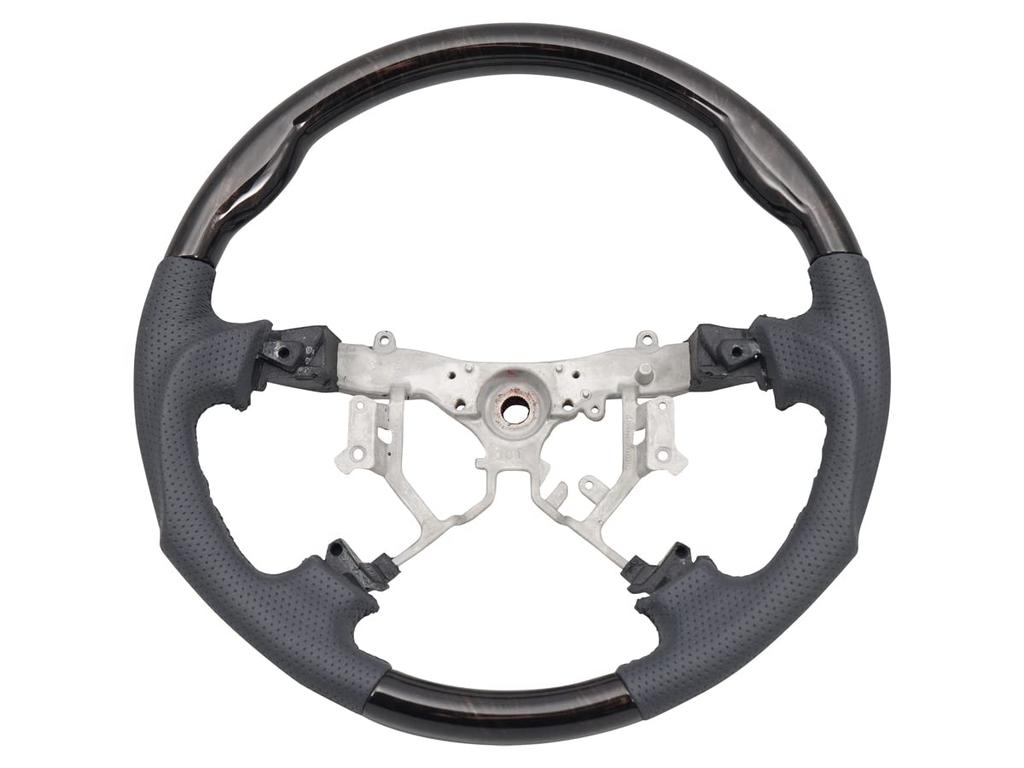 Gun Grip Steering Shift Knob Set Prime Mahogany Black Wood for Toyota Hiace 200 Series and 3rd Manufactured from November 2004 to November 2013