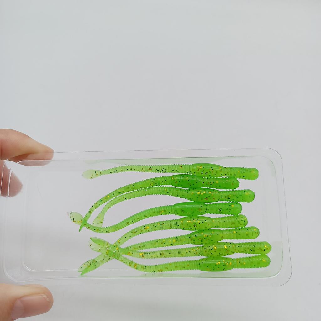 DUODUOYU 8PCS Simulation earthworm Fishing Lures 1.1g/70mm Noodle Worm PVC Artificial Lures Soft Bait Diving Fishing Tackle