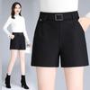 Spring Women's High-Waisted A-Line Wide-Leg Shorts - Slimming, Versatile Base Layer & Outerwear for Autumn/Winter