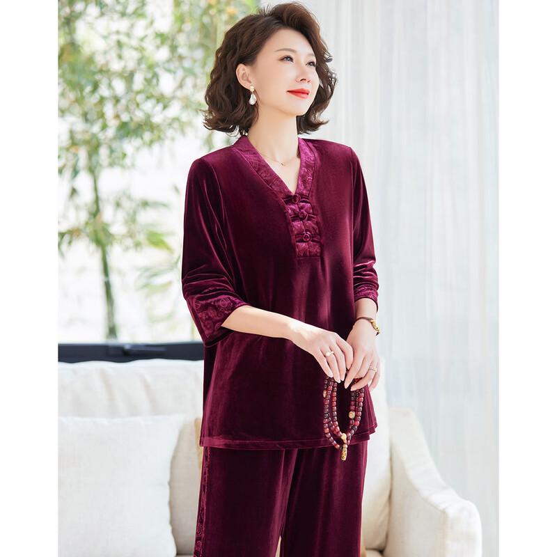 New Chinese Style Velvet Two-Piece Set