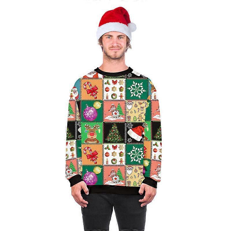 Colorful House Unisex's Ugly Christmas Jumper Sweater Printed Pullover, Halloween 3D Digital Print Sweatshirt