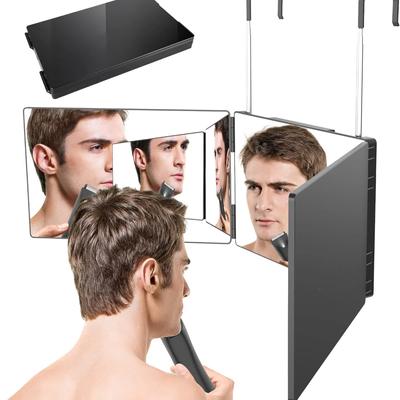 Three-sided Mirror 360° Adjustable Folding Mirror Portable Three-fold Mirror Wall-mounted Mirror Can Be Used for Hairdressing and Hair Cutting