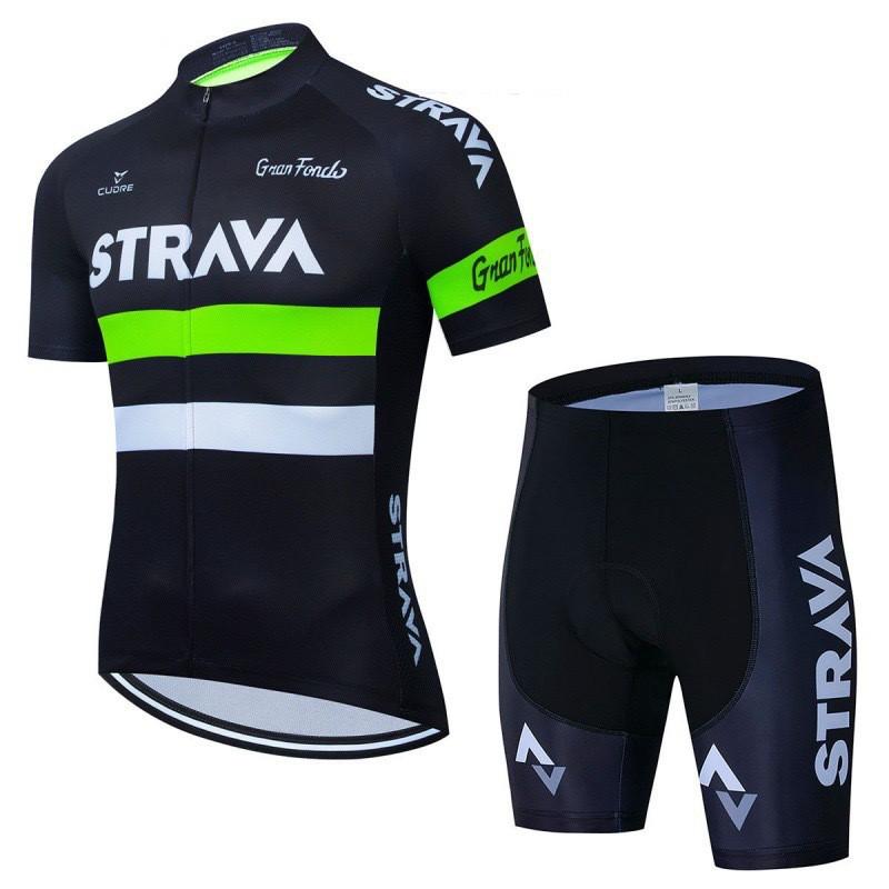 Mens Cycling Jersey Bib Shorts Set Quick-Dry Outdoor Bike Riding Sportswear