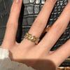 Shiny new in brushed ginkgo leaf Female Ring couple style sparkling flowing light rings for women charming fine  gift