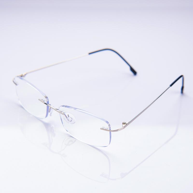 Memory Flexible Rimless Frame Eyeglasses Men Women Blue Light Blocking Prescription Glasses Colorful Blue Pink Pueple Frame