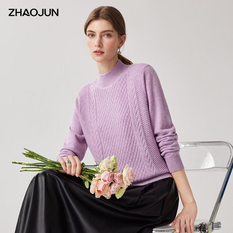 Zhaojun Women's Thickened Cable Knit Cashmere Sweater