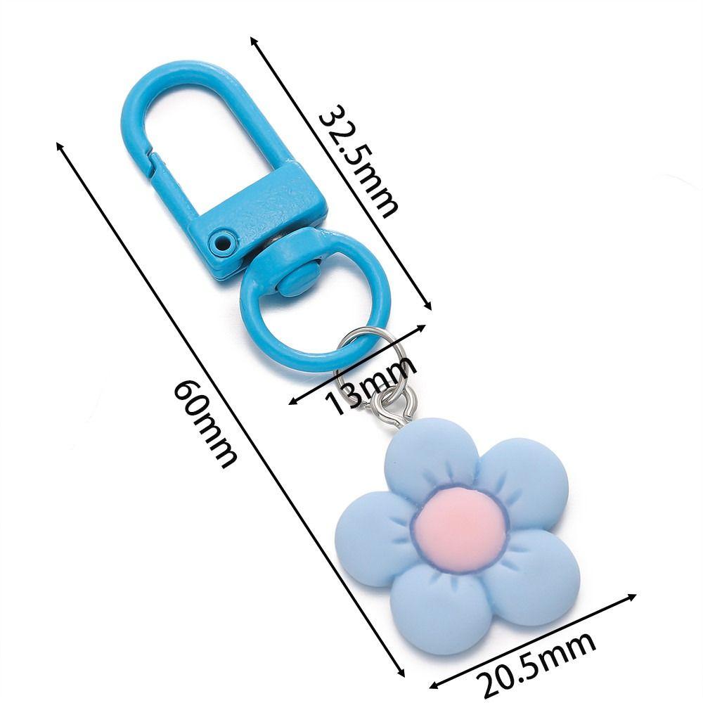 Kawaii Cartoon Colorful Flower Resin Flower Charm Accessories Keychain Backpack Hanging Decoration Bag Charms
