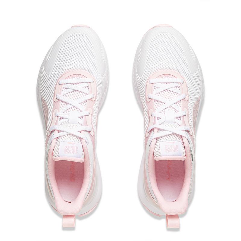 New LiNing Cushioning, Wear Resistant Low Top Casual Running Shoes Women's White Pink ARHV022-6