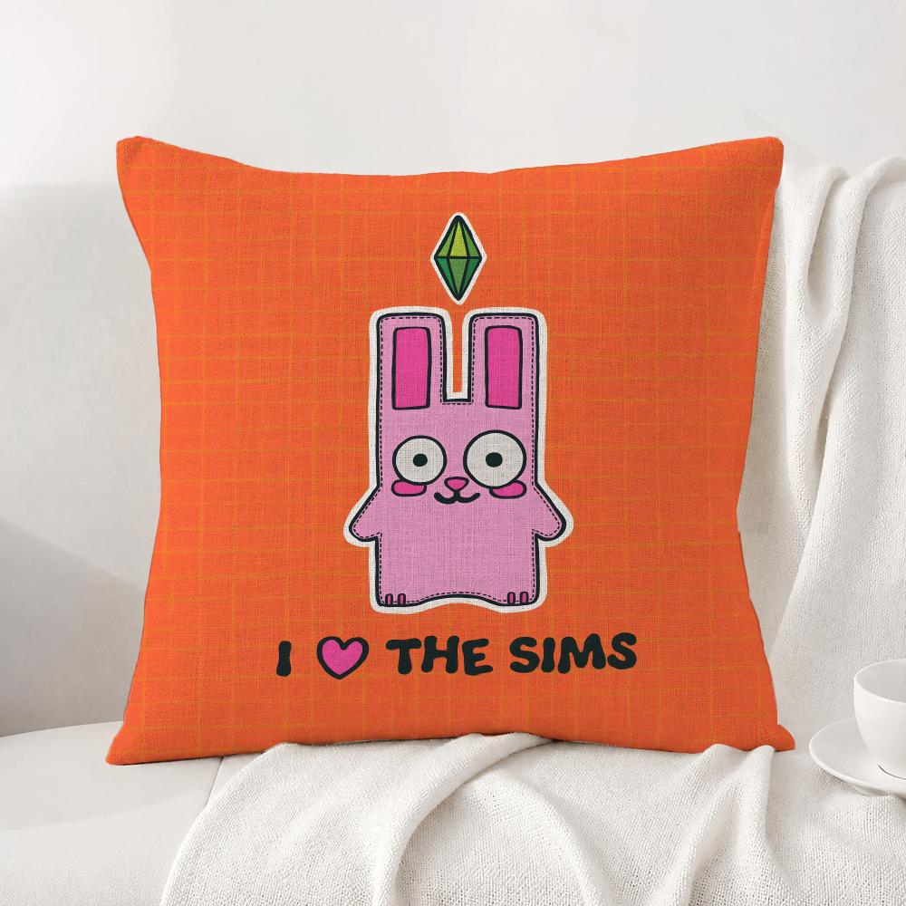 Game The Sims Cushion Cover Natural Linen Pillowcase Set AllinOne Decor Cushion Cover for Sofa Bedroom Chair