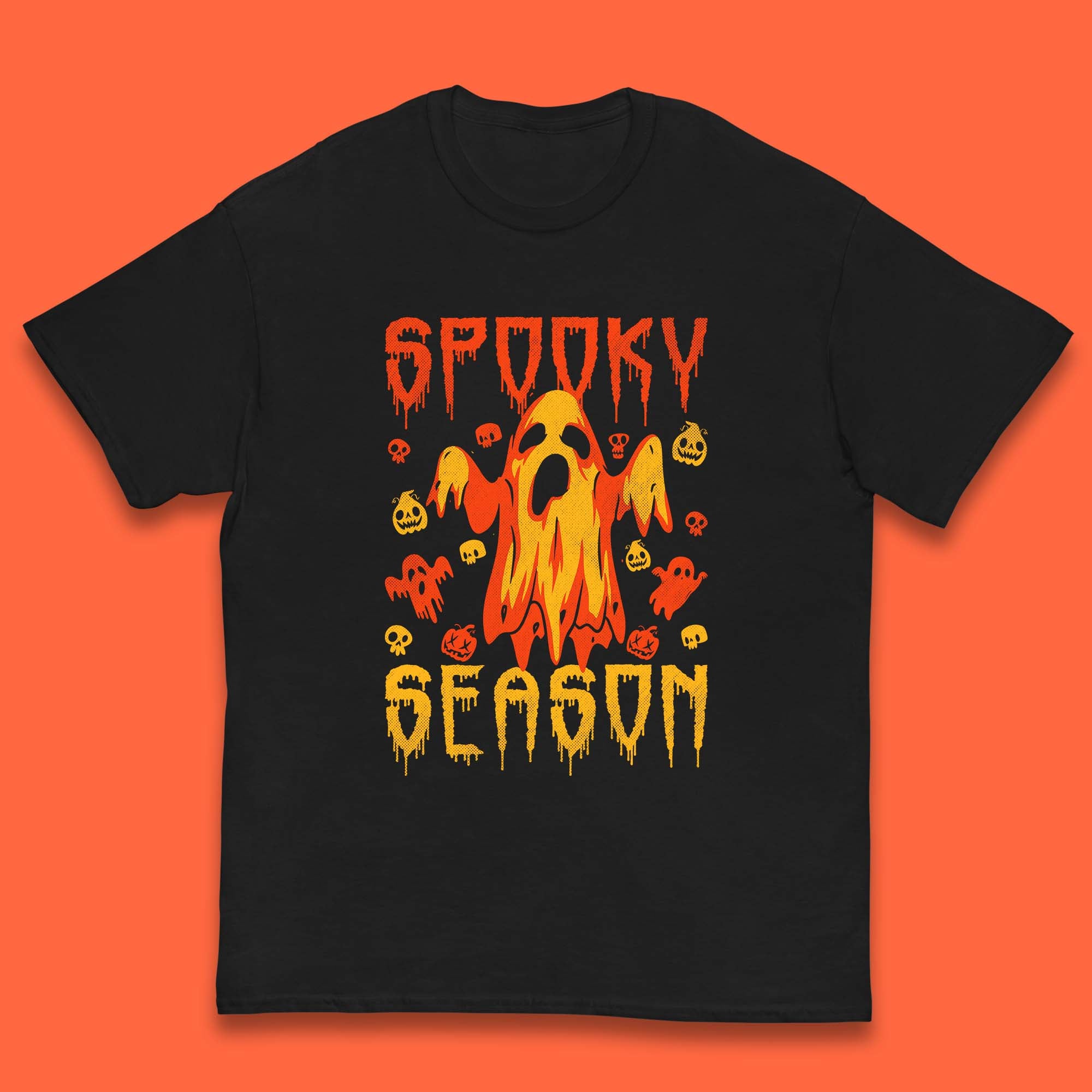 Spooky Season Halloween Ugly Scary Boo Ghost Halloween Vibes Kids T Shirt 150