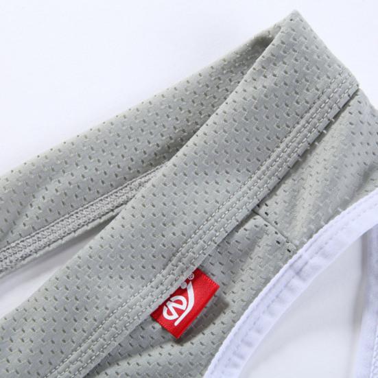 Men Briefs Low-rise U-Convex Patchwork Color Thong Breathable Mesh Hip Lifting Fine Stitching Underwear