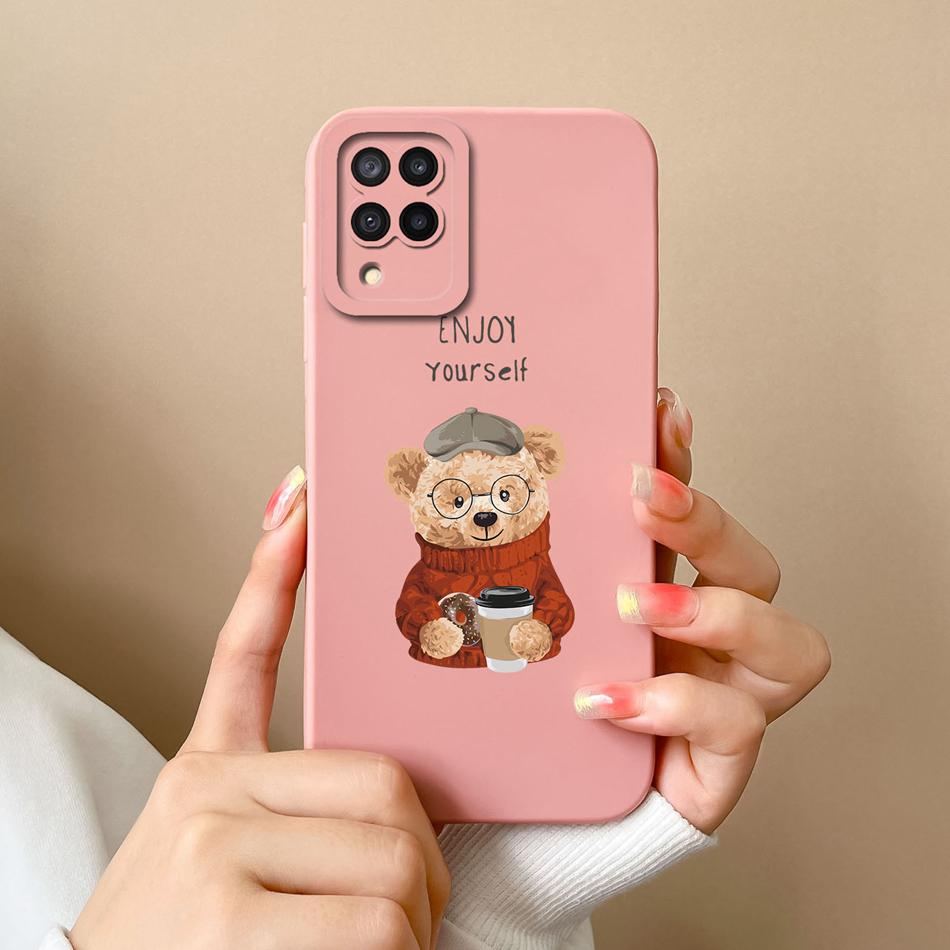 For Samsung Galaxy A12 M12 F12 Phone Case Cartoon Liquid Silicone Full Protection Anti Drop Cover For Samsung A 12 M 12 Bumper