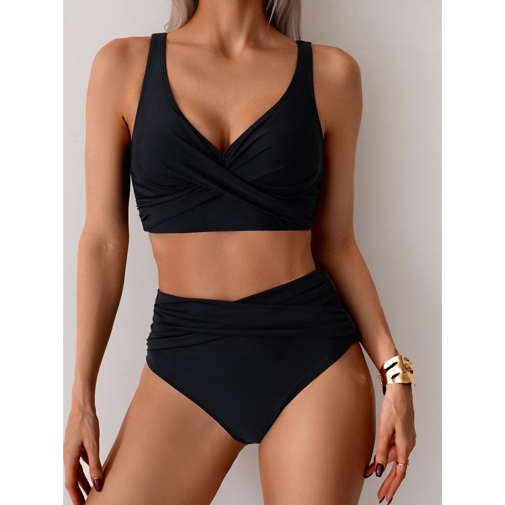 OFTBUY 2025 Nové letní sexy barevné stylové plavky Dámské 2dílné bikiny Set Odnímatelná podprsenka Wickedwrap Plážové plavky Dámské