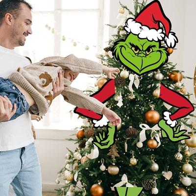 1 zestaw Świąteczne zielone włosy Elf Dekoracja Oddzielna twarz Ramię Noga Papier wielokrotnego użytku Układ sceny w pomieszczeniu Ozdoba na choinkę Świąteczna dekoracja Ozdoba Party Prezent