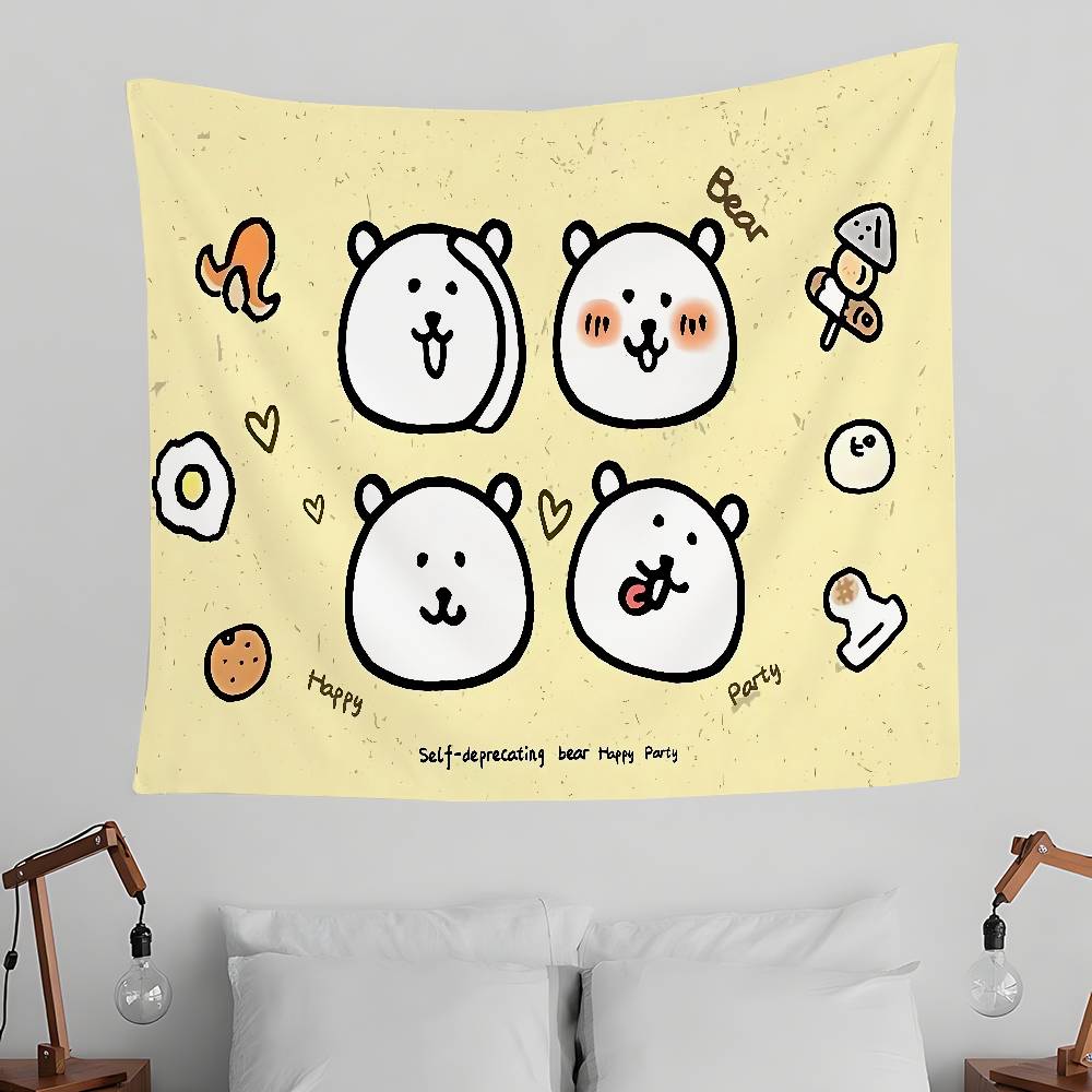 JJoke Bear Kawaii Tapestry Wall Hanging Tapestry Art Deco Blanket Curtain Hanging At Home Bedroom Living Room Decor