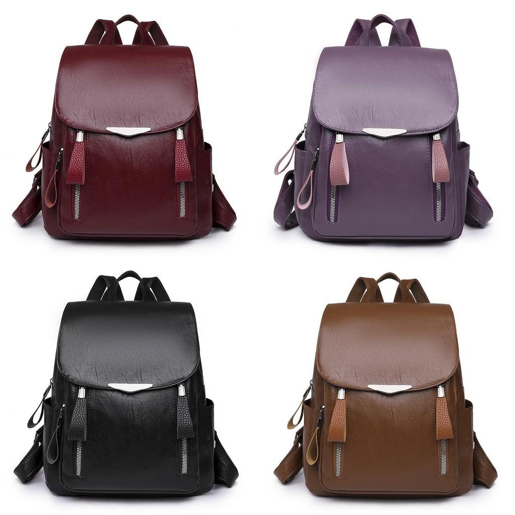 Fashionable Pu Leather Women's Backpack Large Capacity For Casual Travel