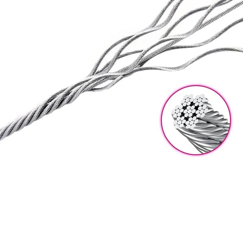 Cable Slip Lead Dog Leash Chew Proof Steel Wire Dog Leash with Nylon Handle for Teething Puppies Large Dogs Training Cord Leads