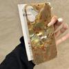 Golden Brown Leaves Clear Phone Case for IPhone 16 15 14 13 12 11 Pro Max XS X XR SE2 7 8 Plus 15 Vortex Pattern Hard Back Cover