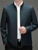 2026 Spring Men's Plus Size Business Jacket - Solid Color, High-End Stand-up Collar Outerwear