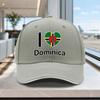 Adjustable Dominica Heart Flag Baseball Cap  Lightweight Unisex Printed Hat for Outdoor Weddings Parties
