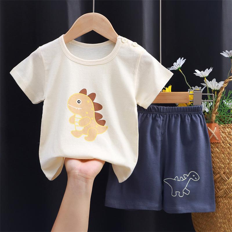 

Summer Girls Kids Sweet Tops Suit Boys Short-Sleeved 3D Print T-Shirt Shorts 2Piece 160