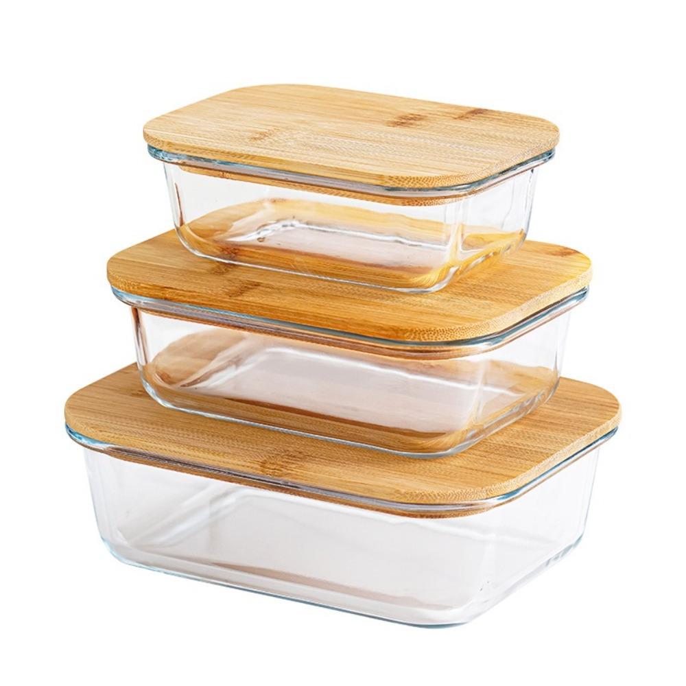 Heat-Resistant Fresh-Keeping Box Glass Office Worker Bento Box Microwave Oven Lunch Box  Office