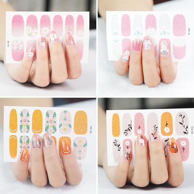 Autocollant pour ongles dégradé marguerite, autocollant complet, autocollant 3D pour nail art, autocollant pour ongles imperméable, autocollant complet