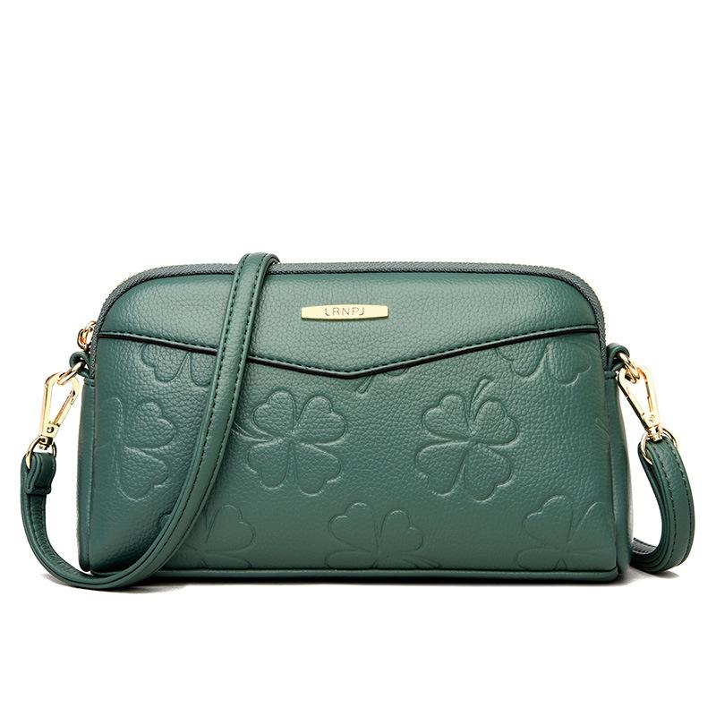 Women's Bag 2025 New Summer Korean Version Messenger Bag Middle-aged and Elderly Women's Bag Mother Bag Mobile Phone Change Bag Soft Leather
