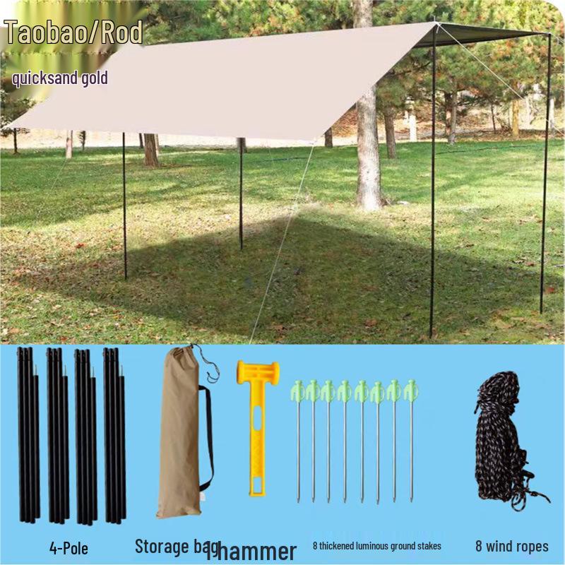 Heavy-Duty Black Oxford Cloth Tarp: Portable, Rainproof, Sunshade for Outdoor Camping, Picnic, Beach, Courtyard