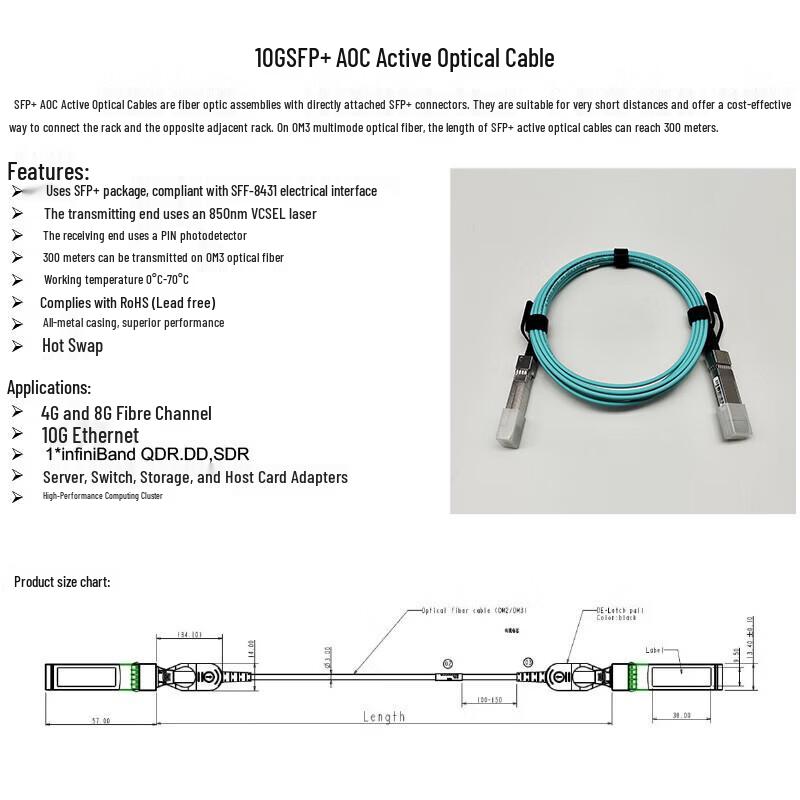 10G SFP+ Active Optical Cable