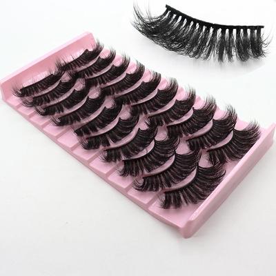 10 Pairs of False eyelashes3D Fluffy Soft Thick Curly Black Matte Exaggerated Party Makeup Eyelashes